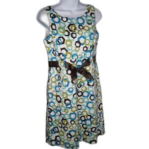Kim Rogers Signature Retro Geometric Print Sleeveless Dress size 10P (1191)